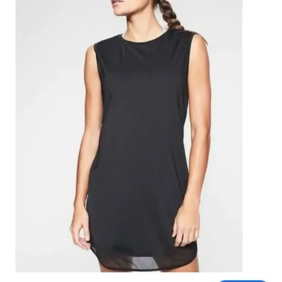 Athleta | Dresses | Athleta Womens Sleeveless Tank Dress Black Knee Length  Size Mp | Poshmark
